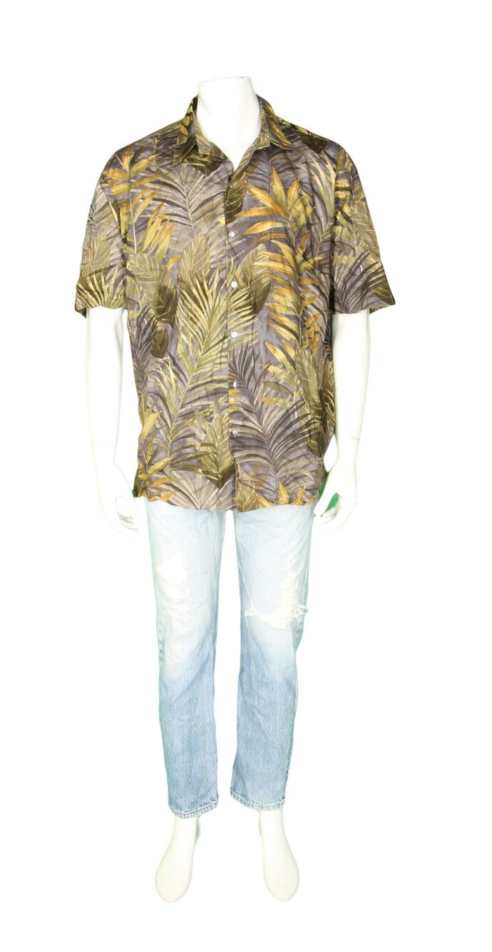 Tori Richard Fern Plant All Over Print Hawaiian Aloha Tropical Tribal Shirt XL